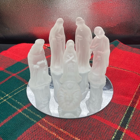 Holiday 7 Piece Frosted Glass Nativity Set Poshmark